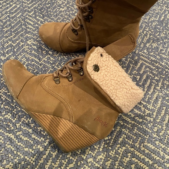 Suede wedge boots - Picture 3 of 4